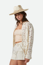 Women's Matteo Straw Hat in the color Bone/Bone - Women's Front View