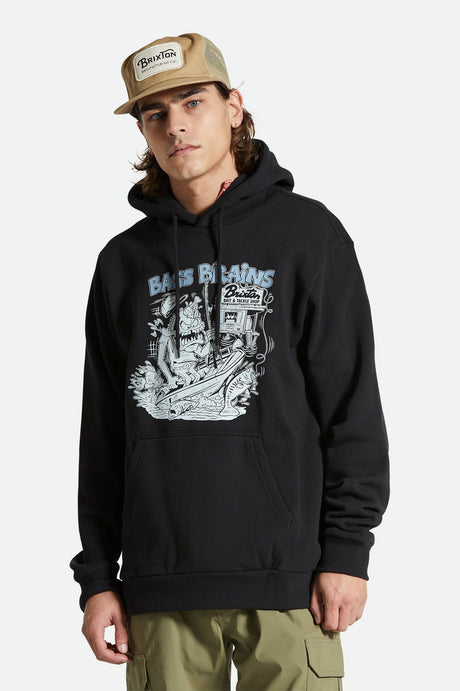 Men's Fit, Front View | Bass Brains Monster Hood - Black