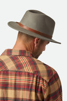 Unisex Messer Traditional Fedora in the color Brindle - Men's Back View