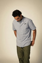 Men's Builders Auto S/S Shirt in the color Twilight Blue/White Stripe - Additional Fit image