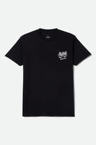 Men's Smile Always Short Sleeve T-Shirt in the color Black Worn Wash - Front Product Laydown Image