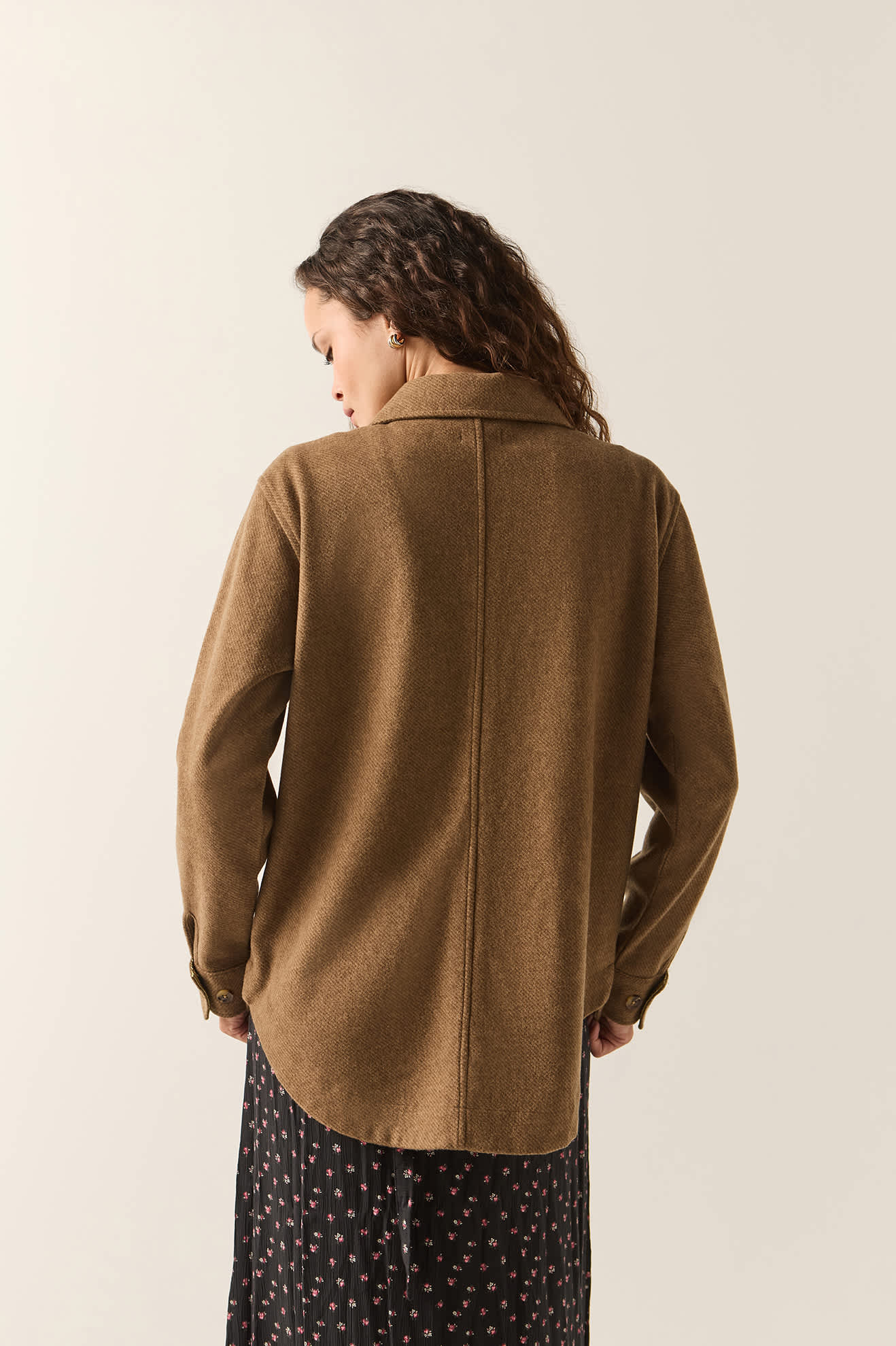 Women's Bagby Jacket in the color Khaki Heather - Women's Back View