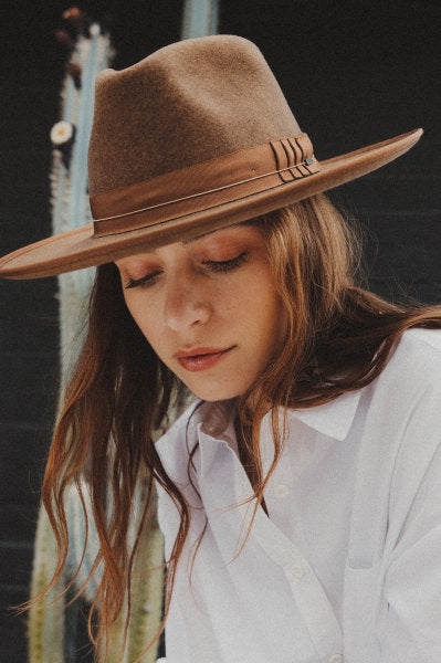 Reno Fedora Coffee Worn Wash – Brixton Australia