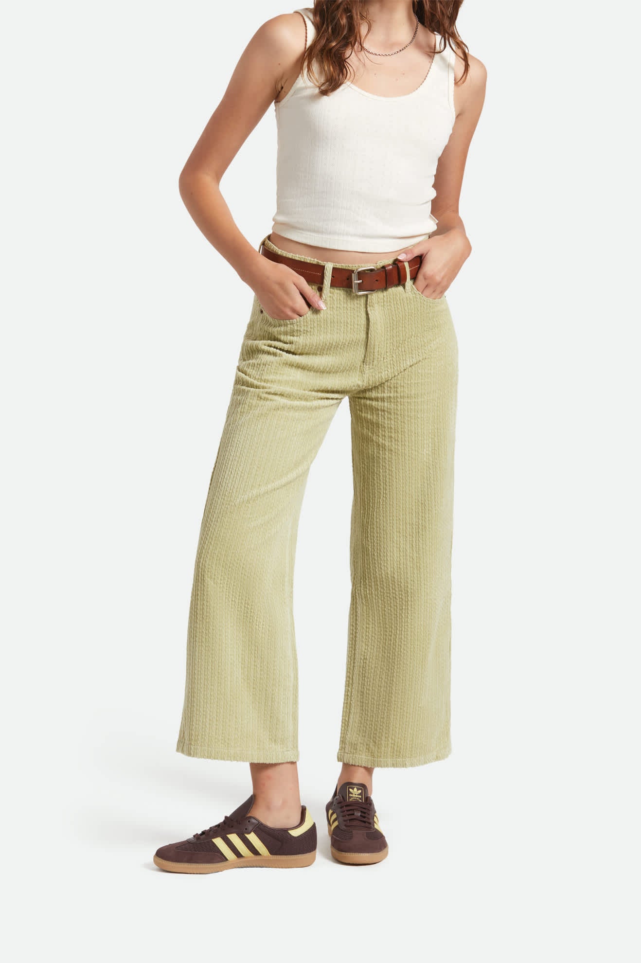 Women's Margo Cropped 5-Pocket Pant in the color Elm - Women's Front View