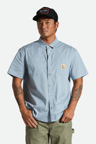 Men's Fit, front | Builders Mechanic S/S Shirt - Dusty Blue