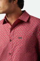 Men's Charter Print S/S Shirt in the color Rust Red/Paisley - Additional Fit View