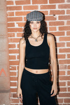 Women's Pointelle Slim Fit Tank in the color Black - Men's Lifestyle image