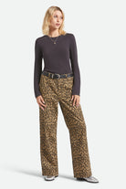 Women's Carefree Organic Garment Dye Slim L/S T-Shirt in the color Black - Additional Fit image