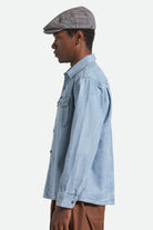 Unisex Hooligan Flat Cap in the color Multi Plaid - Men's Side View