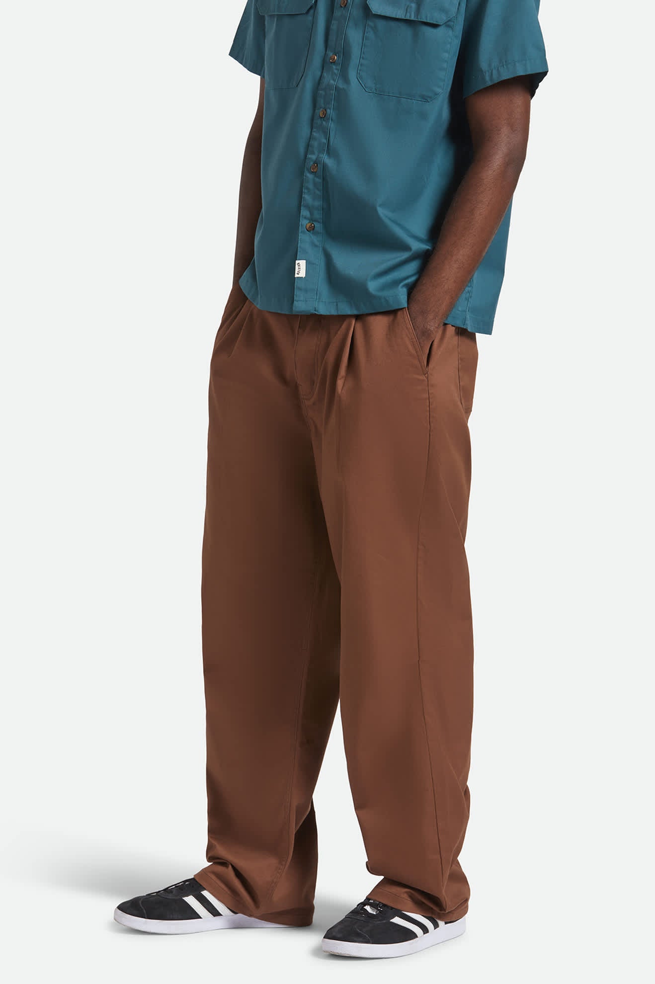 Men's Union Baggy Pant in the color Pinecone Brown - Men's Side View