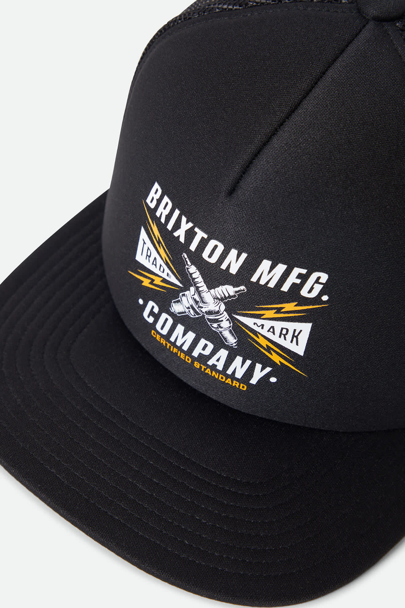 Unisex Danton Netplus Trucker Hat in the color Black/Black - Additional Laydown image