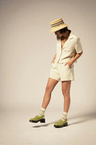 Women's Silky Jacquard Short in the color Whitecap Floral Jacquard - Women's Front View