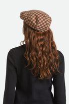Unisex Hooligan Flat Cap in the color Sand/Brown - Women's Back View