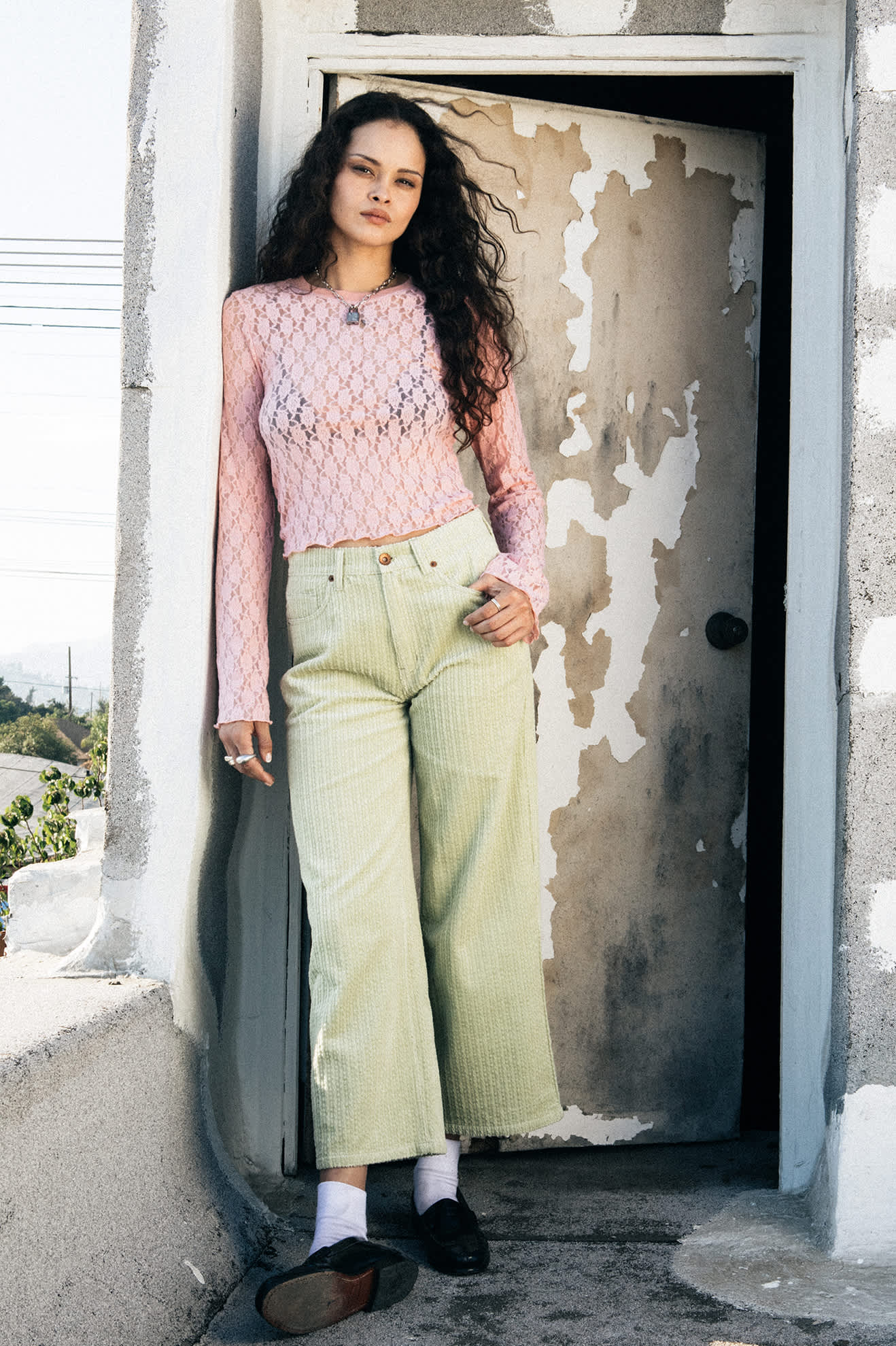 Women's Dolly Slim L/S Knit T-Shirt in the color Mellow Rose - Men's Lifestyle image