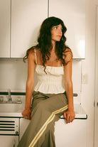 Women's The Jane Lightweight Wide Leg Pant in the color Olive Surplus - Men's Lifestyle image