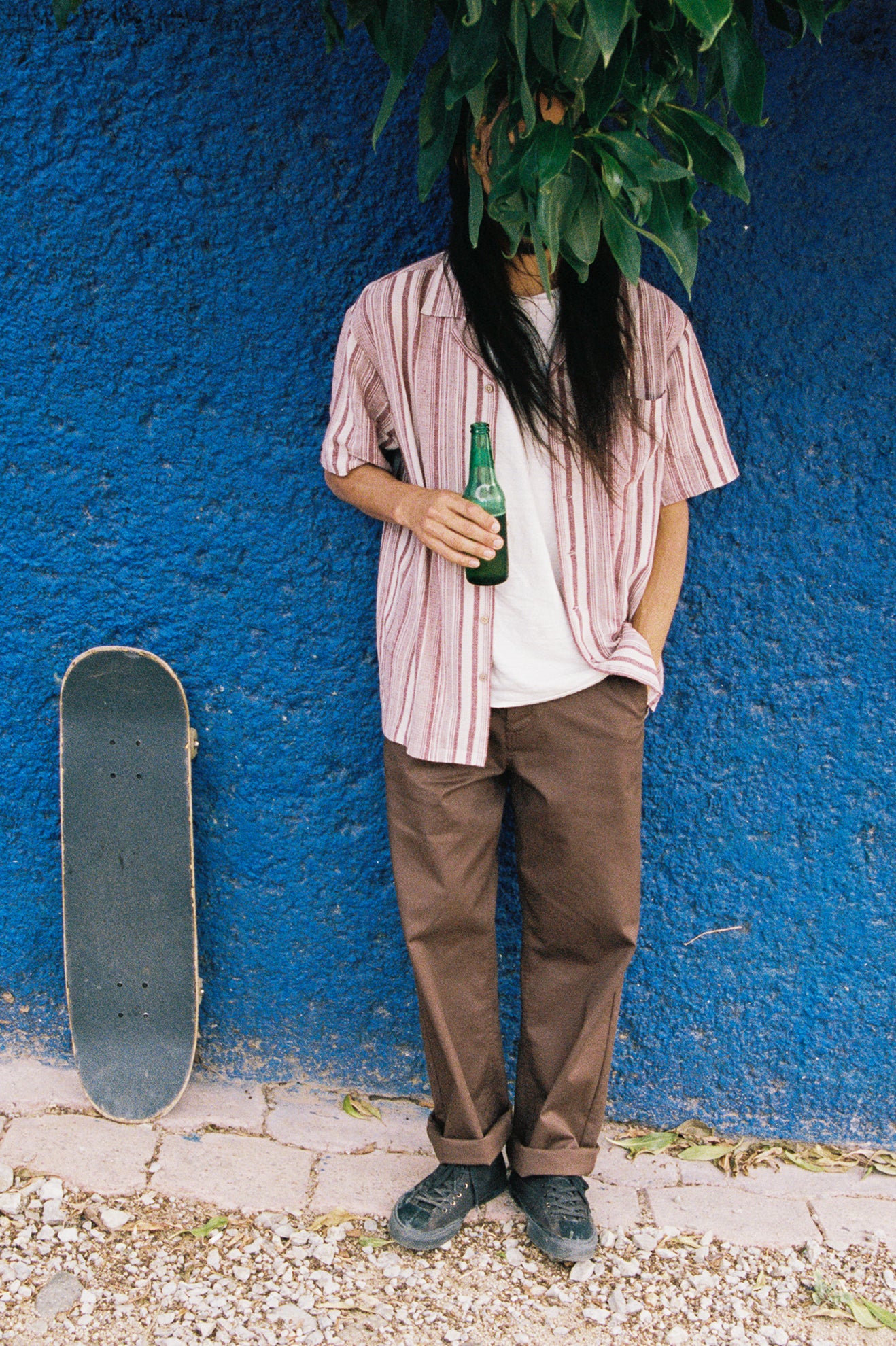 Men's Fit, Extra Shot | Bunker Seersucker S/S Camp Collar Woven Shirt - Cranberry Juice/Off White