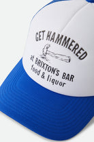 Unisex Metal Trucker Hat in the color Off White/Electric Indigo - Additional Laydown image