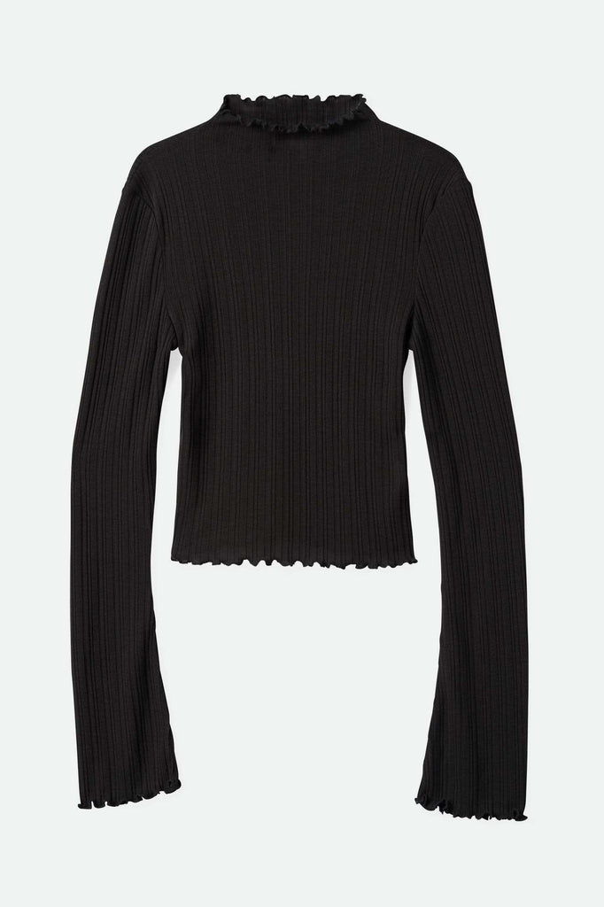 Women'sNovelty Ribbed Turtleneck L/S - Washed Black| Main