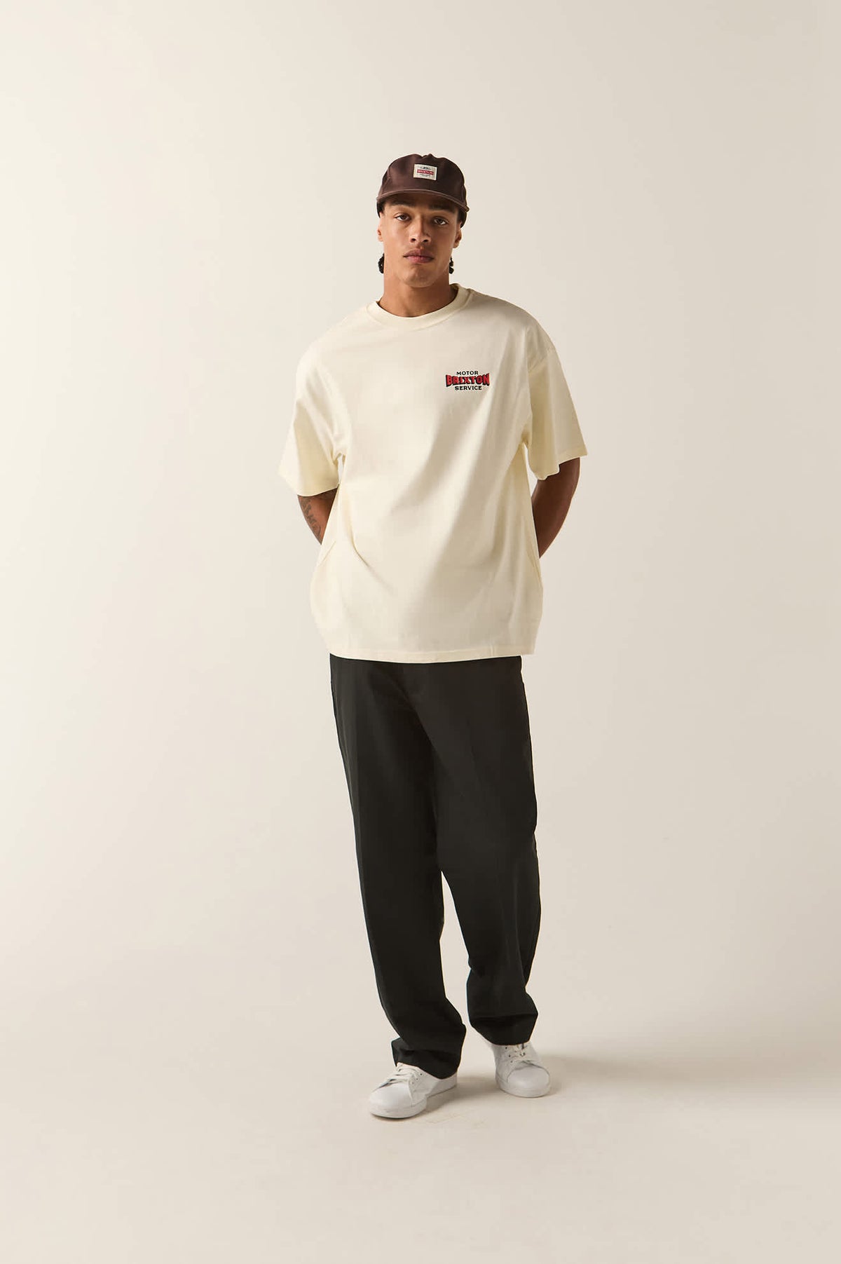 Men's Motorized Oversized T-Shirt in the color Cream - Men's Front View