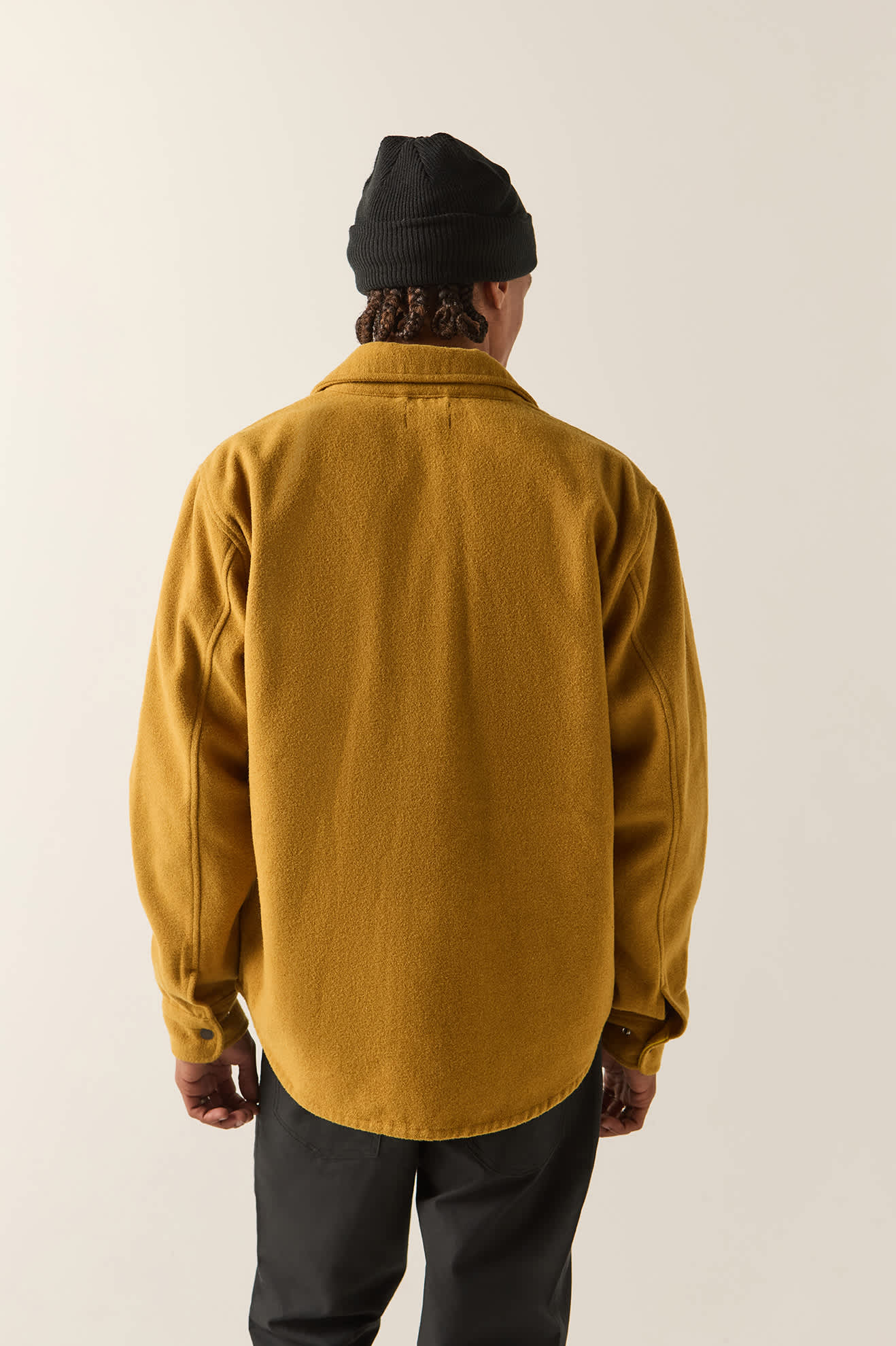 Men's Textured Durham Jacket in the color Dusted Ochre - Men's Back View
