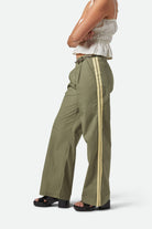 Women's The Jane Lightweight Wide Leg Pant in the color Olive Surplus - Women's Side View