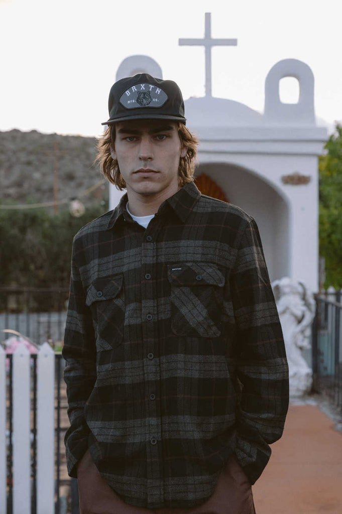 Men's Fit, Extra Shot | Bowery L/S Flannel - Black/Charcoal