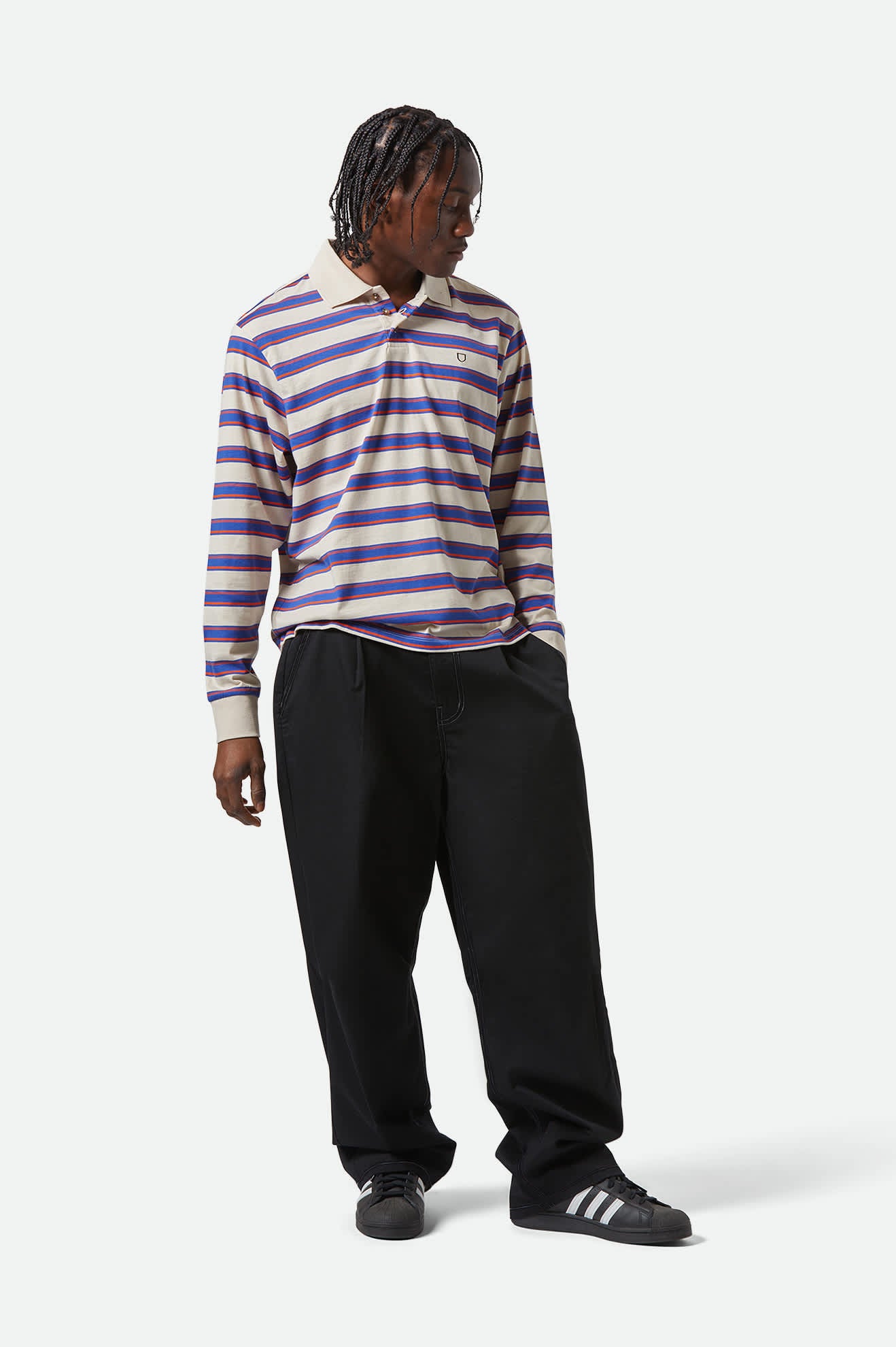 Men's Baggy Skate Pant in the color Black - Men's Front View