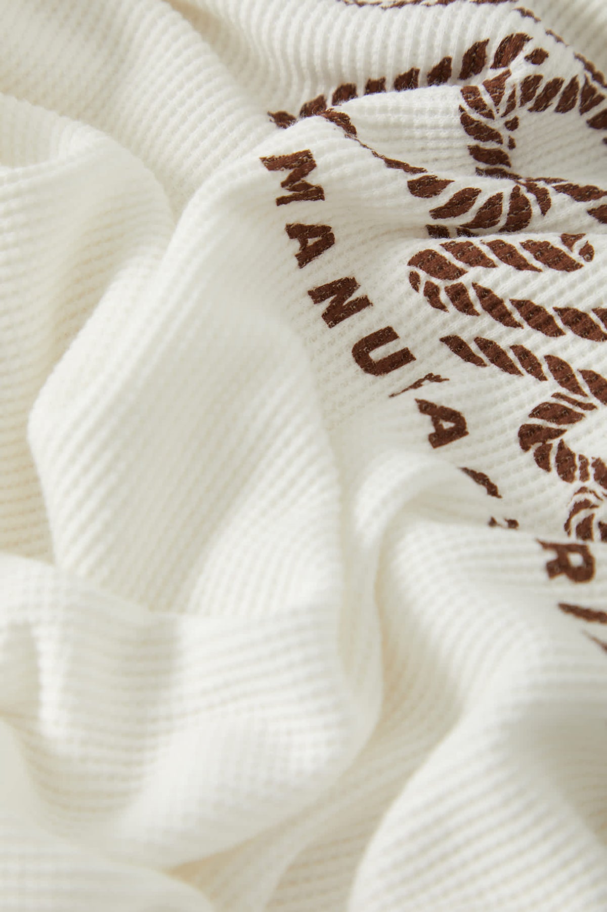 Men's Trails Waffle Knit Top in the color Off White - Additional Laydown image