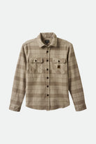 Men's Bowery Heavyweight L/S Flannel in the color Off White/Cinder Grey - Front Product View