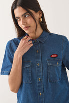 Women's Mechanics Women's Shirt in the color Medium Chambray - Additional Fit image