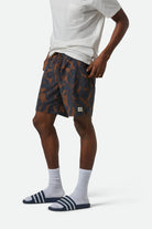Men's Everyday Stretch Hybrid Short 7" in the color Pinecone Brown Floral - Men's Front View