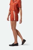 Women's Silky Boxer Short in the color Burnt Brick - Women's Side View