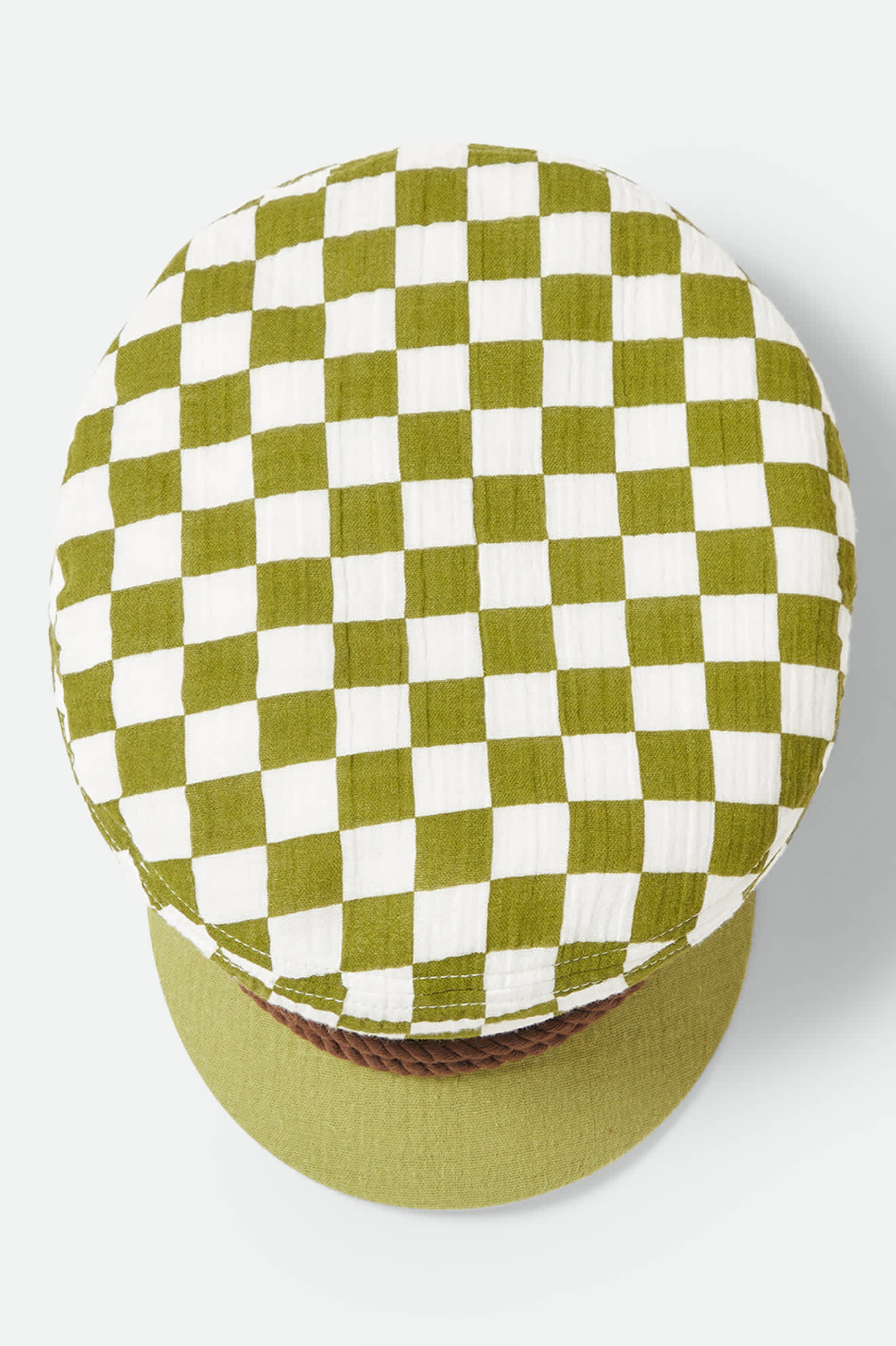 Women's Fiddler Fisherman Cap in the color Sublime Green Checker Board - Additional Laydown image