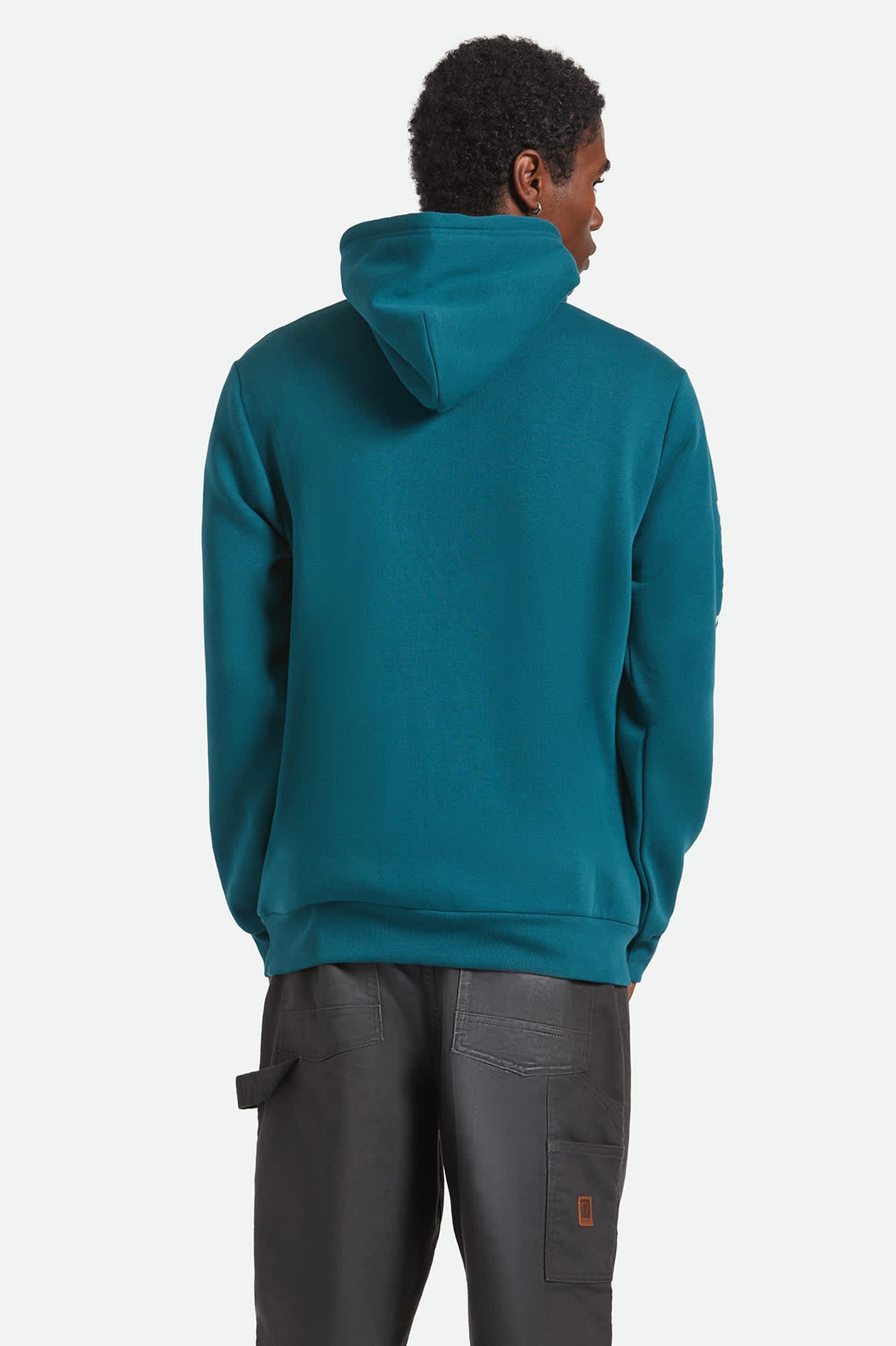 Men's Woodburn Hoodie in the color Night Sage - Men's Back View