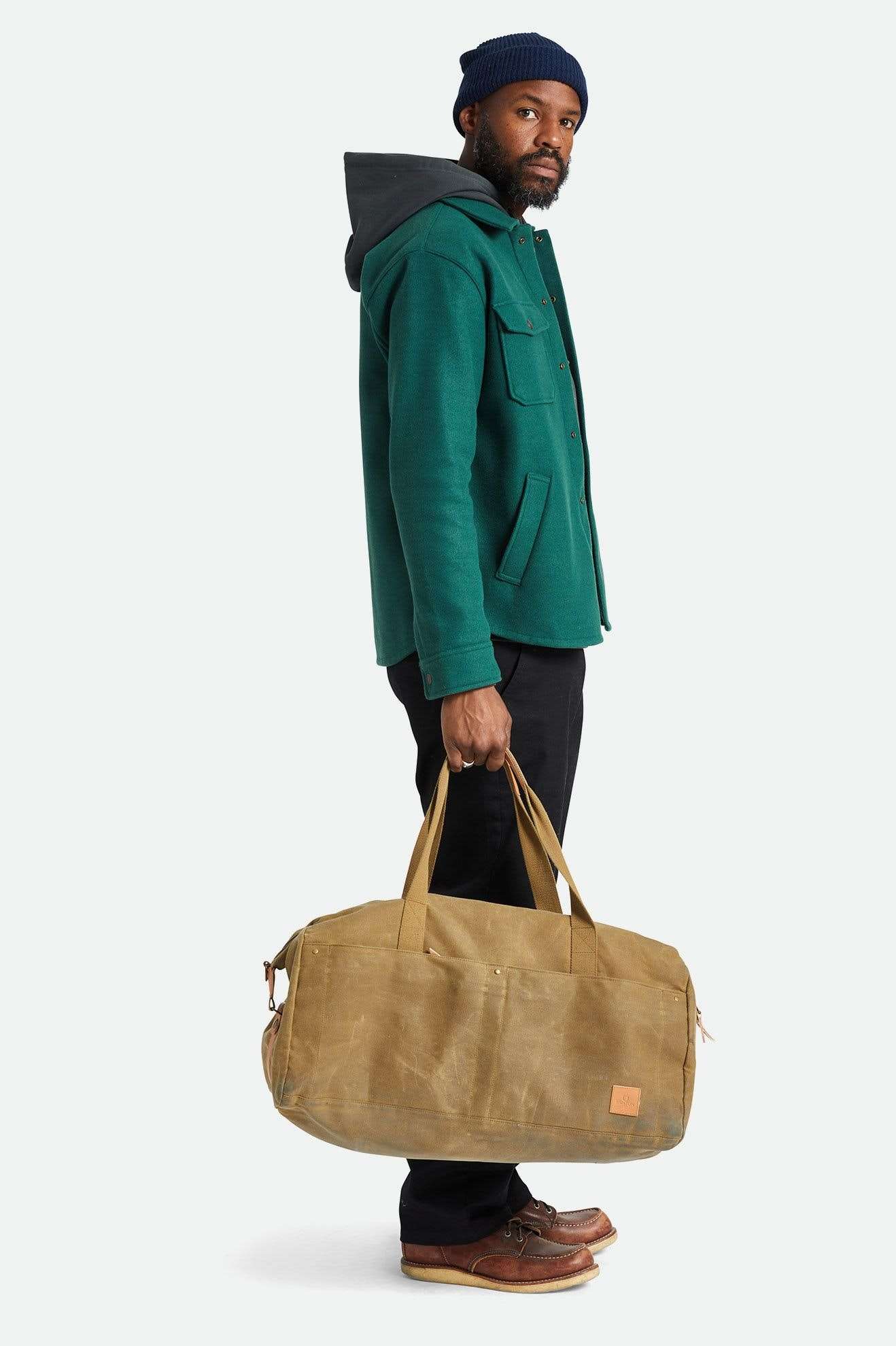 Brixton Unisex Traveler XL Weekender Duffle - Olive Brown | Front fit