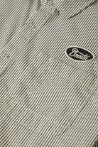 Men's Builders Auto S/S Shirt in the color Black/Off White Stripe - Additional Laydown image