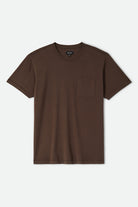 Men's Brixton Baseline Pocket T-Shirt in the color Walnut Brown Vintage Wash - Front Product Laydown Image