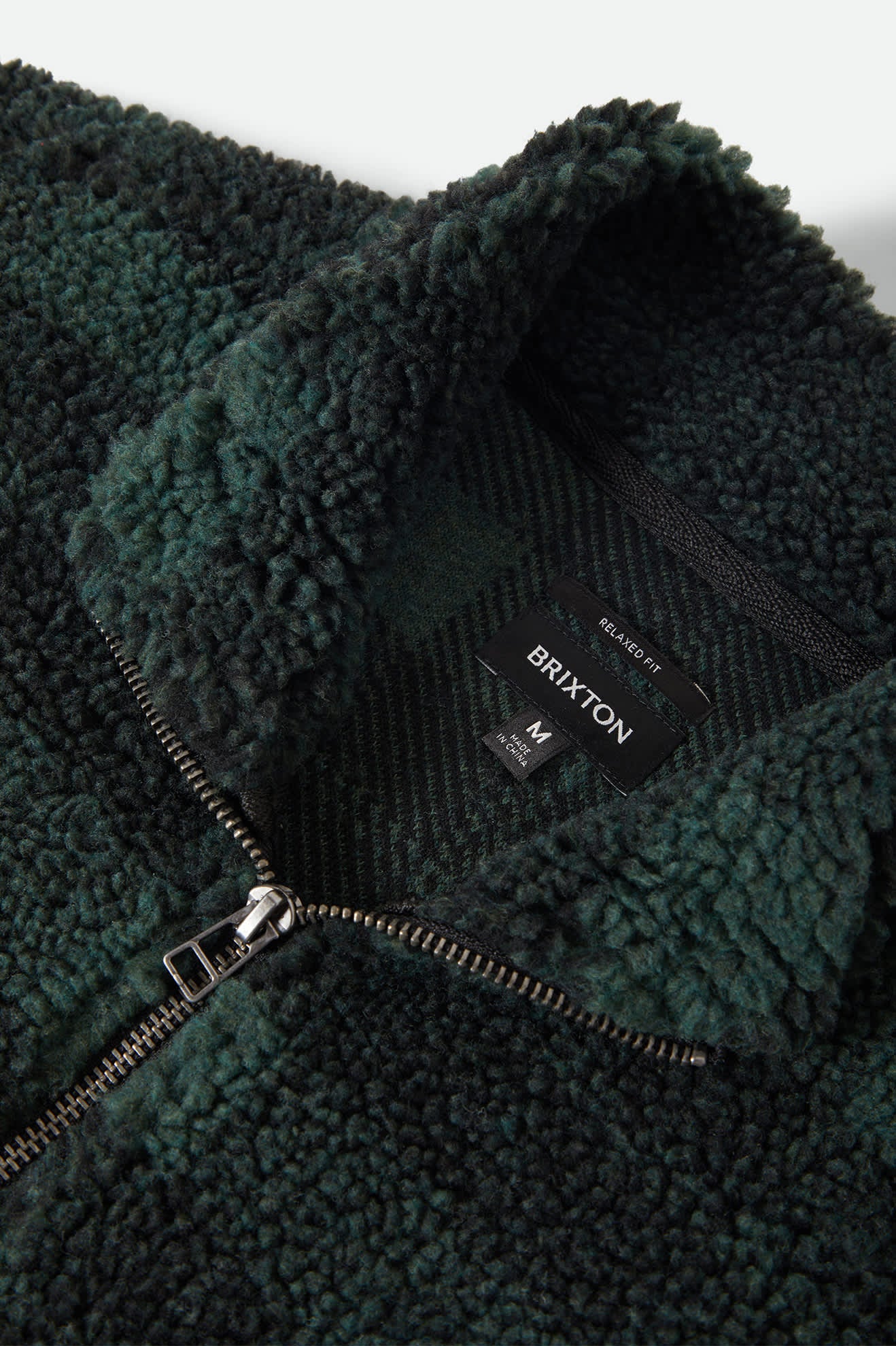 Men's Arctic Fleece Mock Neck Jacket in the color Forest Green - Additional Laydown image