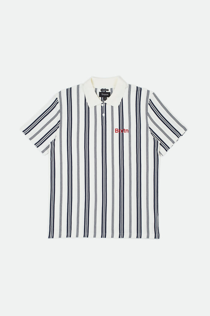 Brixton Hilt Gate S/S Polo - Off White/Washed Navy