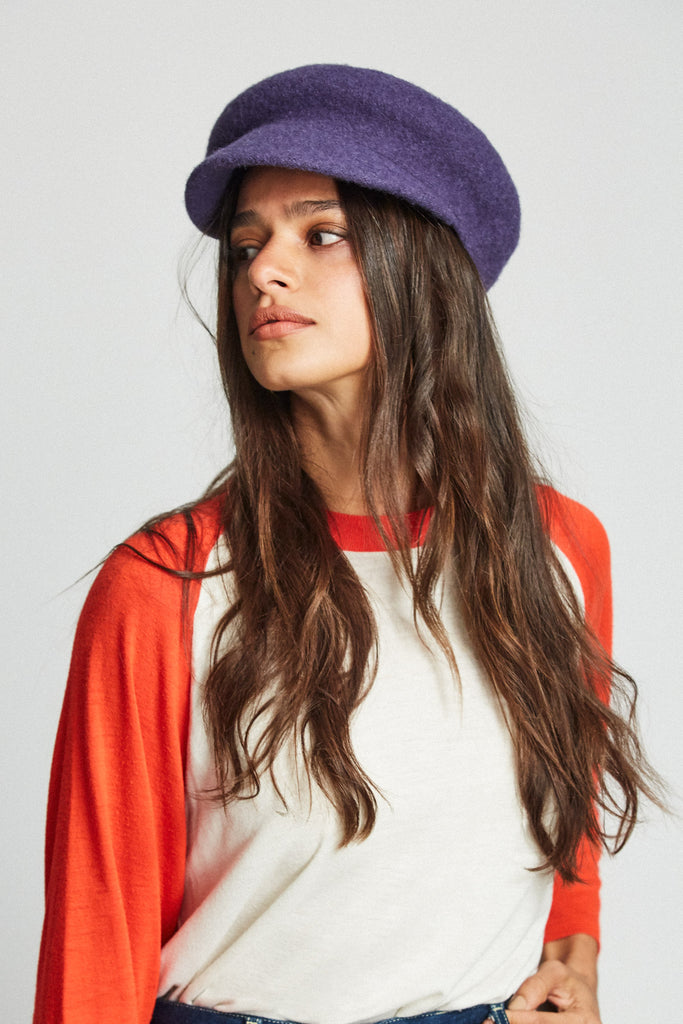 Brixton Audrey Brim Beret - Washed Navy