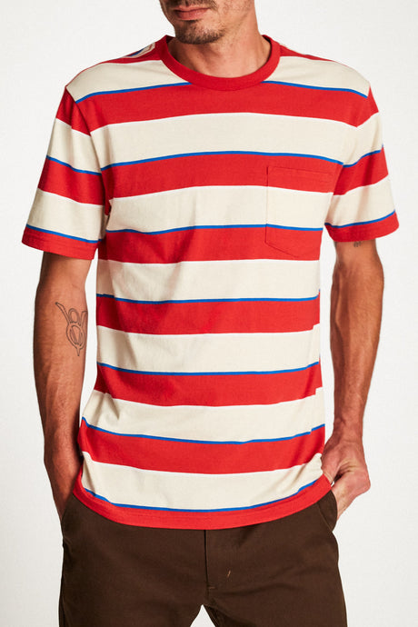 Hilt Washed S/S Pocket Tee - Tan/Red