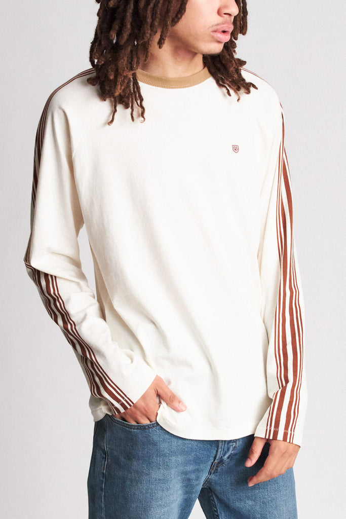 Brixton Este L/S Knit - Cream/Khaki