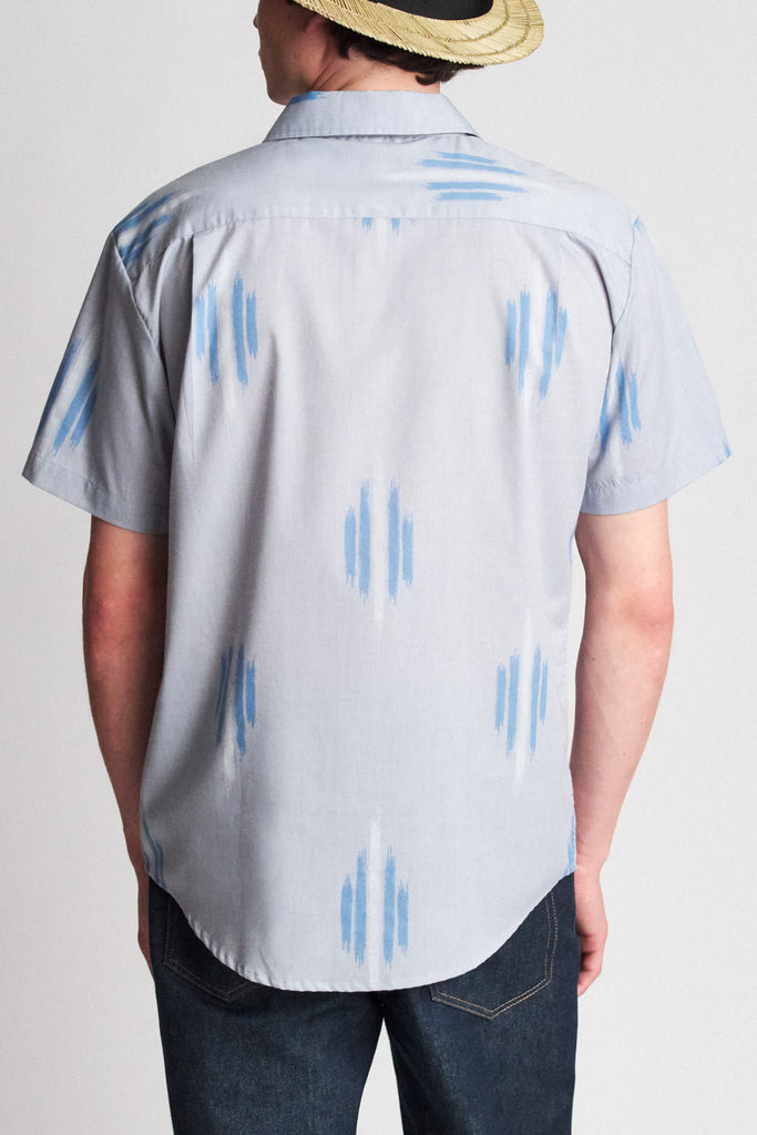 Brixton Charter Print S/S Woven - Light Blue/White