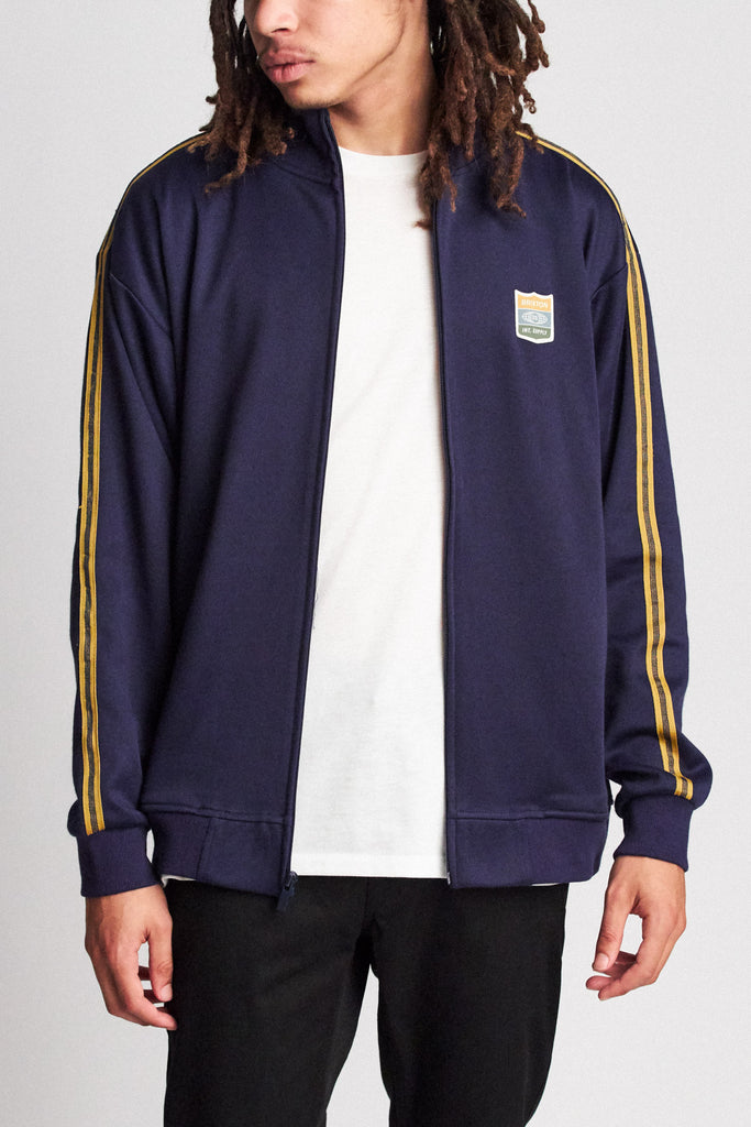 Brixton United Mock Neck Zip - Patriot Blue