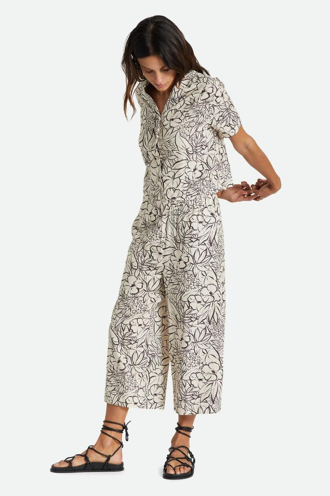 Brixton Indo Linen Wide Leg Pant - Whitecap