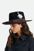 Brixton Unisex Brixton Hat Feather - White/Black | Front fit