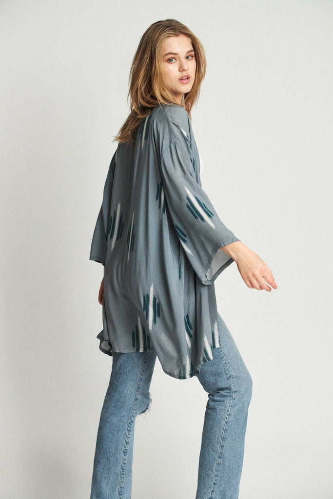 Brixton Evangeline Kimono - Blue Stone