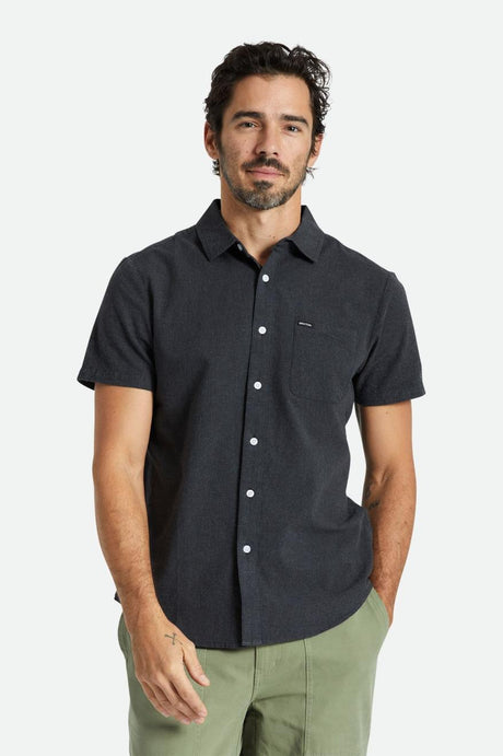 Charter Textured Weave S/S Shirt - Heather Black