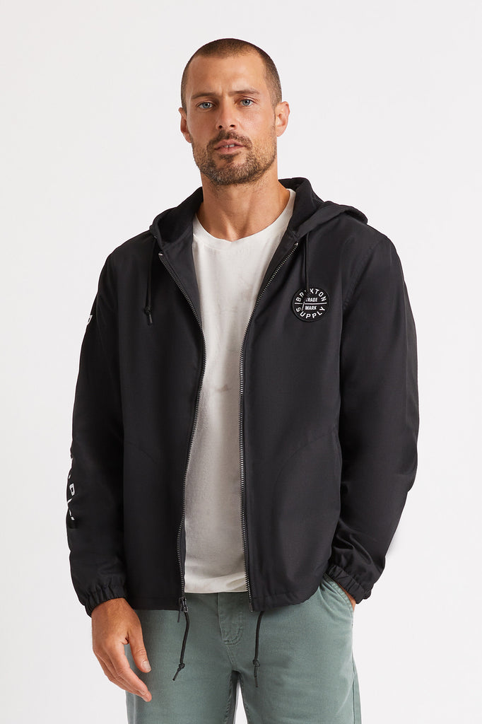 Brixton Claxton Oath Zip Hood Jacket - Black/White