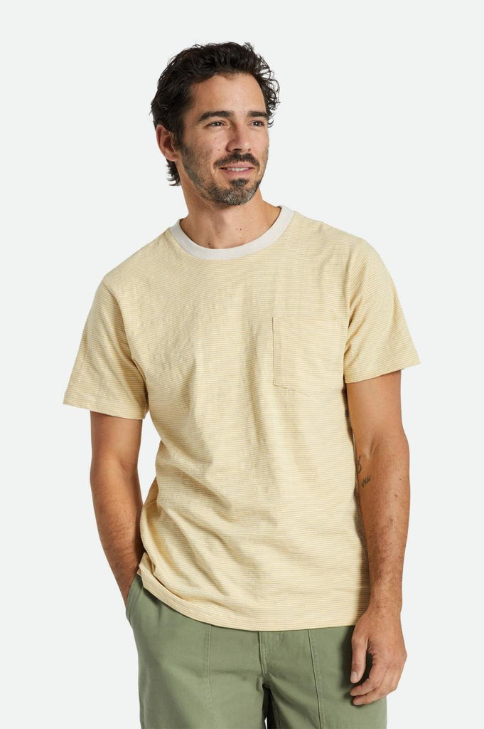 Brixton Hilt Slub S/S Pocket Tee - Whitecap/Straw